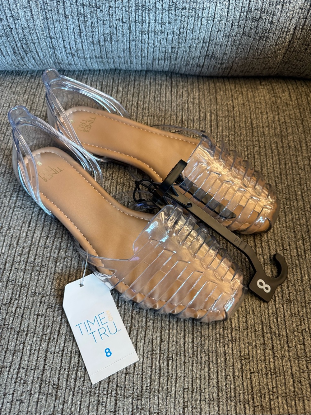 Time and Tru Clear Jelly Flat - Women's Size 8